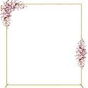 Wokceer Square Wedding Arch Backdrop Stand Gold Metal Arch 7.2FT x 6.6FT