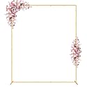 Wokceer Square Wedding Arch Backdrop Stand Gold Metal Arch 7.2FT x 6FT