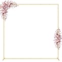 Wokceer Square Wedding Arch Backdrop Stand Gold Metal Arch 7.2FT x 7.2FT