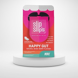 happy gut 10 oral melting strips - probiotic supplement with 5 billion cfu clinically approved strain with digestive enzymes  for digestive relief bloating  for men amp women