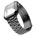 Wolait Compatible with Apple Watch Bands for Men 49mm 46mm 45mm 44mm 42mm 41mm 40mm 38mm,Stainless Steel Metal iWatch Bands with Screen Protector Case for Apple Watch Series11-1SE3/2/1,Ultra 3 2 1
