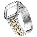 Wolait Compatible with Apple Watch Bands for Men 49mm 46mm 45mm 44mm 42mm 41mm 40mm 38mm,Stainless Steel Metal iWatch Bands with Screen Protector Case for Apple Watch Series11-1SE3/2/1,Ultra 3 2 1