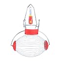 WOLF-Garten 71AAM007650 Fruit Collector with Multi-Star® Quick Attachment System for Fruits & Nuts, Diameter 3.5-10 cm, Working Width 30 cm - FCMZM 140