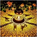 Wolf Solar Lanterns Outdoor Waterproof Hanging Solar Lights Wolf Gifts for Women Men Mom Metal Decorative LED Outdoor Lanterns for Patio, Lawn, Landscape, Garden Decor, Yard Decorations