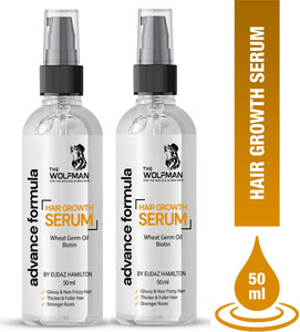 the wolfman advanced biotin hair growth serum for smooth and strong hair 50 ml pack of 2 100 ml