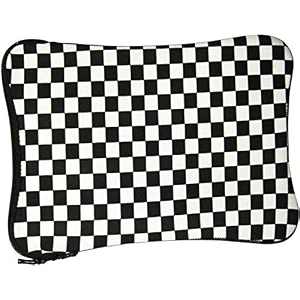 wolfstone easy to carry 14 inch laptop sleeve  chic black and white chess print  waterproof durable