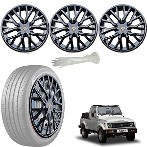 wolkomhome car accessories wheel cap hub cap 15 inch wheel cover delta full black set of 4 wheel cap for gypsy mg410