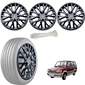 wolkomhome car accessories wheel cap hub cap 14 inch wheel cover delta full black set of 4 wheel cap for qualis