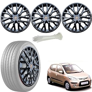wolkomhome car accessories wheel cap hub cap 13 inch wheel cover delta full black set of 4 wheel cap for i10 type 1 old