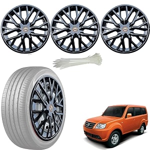 wolkomhome car accessories wheel cap hub cap 15 inch wheel cover delta full black set of 4 wheel cap for sumo grand