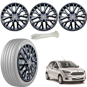 wolkomhome car accessories wheel cap hub cap 14 inch wheel cover delta full black set of 4 wheel cap for figo 2019