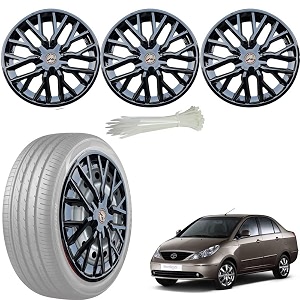 wolkomhome car accessories wheel cap hub cap 14 inch wheel cover delta full black set of 4 wheel cap for indigo