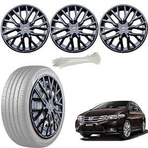 wolkomhome car accessories wheel cap hub cap 15 inch wheel cover delta full black set of 4 wheel cap for city ivtec