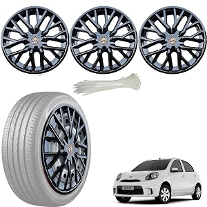 wolkomhome car accessories wheel cap hub cap 13 inch wheel cover delta full black set of 4 wheel cap for micra active