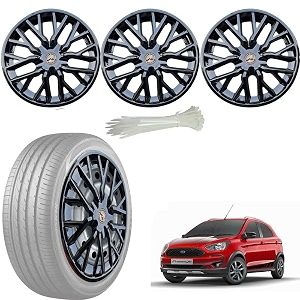 wolkomhome car accessories wheel cap hub cap 14 inch wheel cover delta full black set of 4 wheel cap for aspire free style