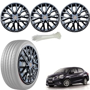 wolkomhome car accessories wheel cap hub cap 14 inch wheel cover delta full black set of 4 wheel cap for amaze type 2