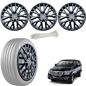 wolkomhome car accessories wheel cap hub cap 15 inch wheel cover delta full black set of 4 wheel cap for innova 2013 2015