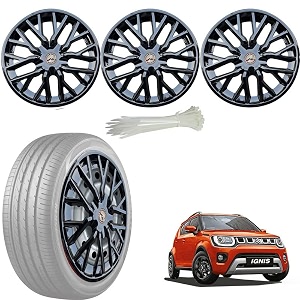 wolkomhome car accessories wheel cap hub cap 15 inch wheel cover delta full black set of 4 wheel cap for ignis 2020