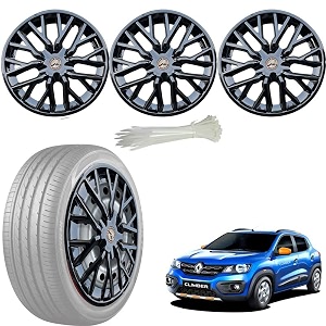 wolkomhome car accessories wheel cap hub cap 14 inch wheel cover delta full black set of 4 wheel cap for kwid climber