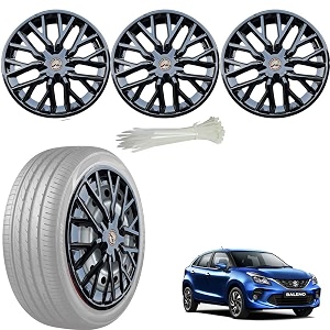 wolkomhome car accessories wheel cap hub cap 15 inch wheel cover delta full black set of 4 wheel cap for baleno 2020