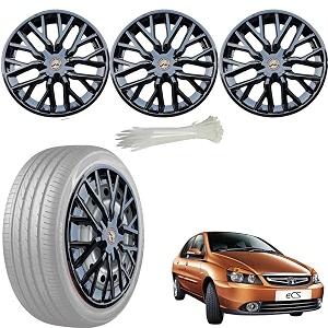 wolkomhome car accessories wheel cap hub cap 14 inch wheel cover delta full black set of 4 wheel cap for indigo cs