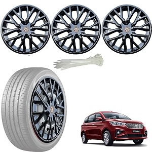 wolkomhome car accessories wheel cap hub cap 15 inch wheel cover delta full black set of 4 wheel cap for ertiga 2020