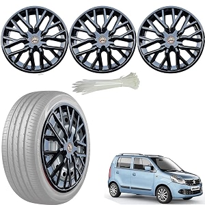 wolkomhome car accessories wheel cap hub cap 13 inch wheel cover delta full black set of 4 wheel cap for wagon r lxi