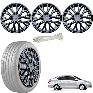 wolkomhome car accessories wheel cap hub cap 14 inch wheel cover delta full black set of 4 wheel cap for sunny