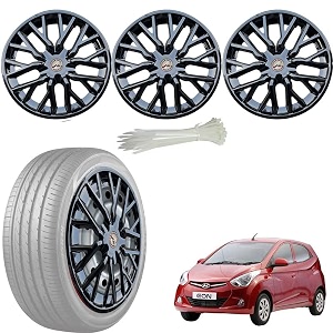 wolkomhome car accessories wheel cap hub cap 12 inch wheel cover delta full black set of 4 pc for eon old