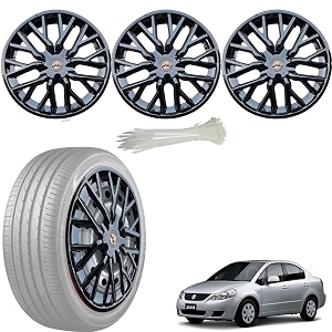 wolkomhome car accessories wheel cap hub cap 15 inch wheel cover delta full black set of 4 wheel cap for sx4