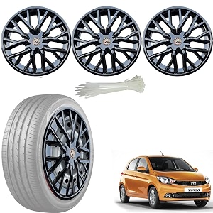 wolkomhome car accessories wheel cap hub cap 14 inch wheel cover delta full black set of 4 wheel cap for tiago