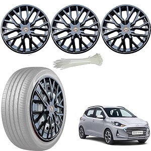 wolkomhome car accessories wheel cap hub cap 14 inch wheel cover delta full black set of 4 wheel cap for i10 grand nios