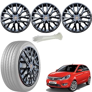 wolkomhome car accessories wheel cap hub cap 14 inch wheel cover delta full black set of 4 wheel cap for bolt