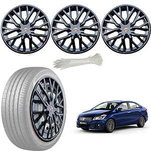 wolkomhome car accessories wheel cap hub cap 14 inch wheel cover delta full black set of 4 wheel cap for amaze type 1