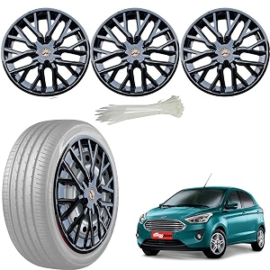 wolkomhome car accessories wheel cap hub cap 14 inch wheel cover delta full black set of 4 wheel cap for aspire 2019