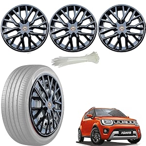 wolkomhome car accessories wheel cap hub cap 15 inch wheel cover delta full black set of 4 wheel cap for ignis delta