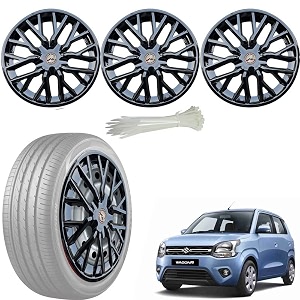 wolkomhome car accessories wheel cap hub cap 14 inch wheel cover delta full black set of 4 wheel cap for wagon r 2019