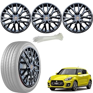 wolkomhome car accessories wheel cap hub cap 14 inch wheel cover delta full black set of 4 wheel cap for new swift2018 2022