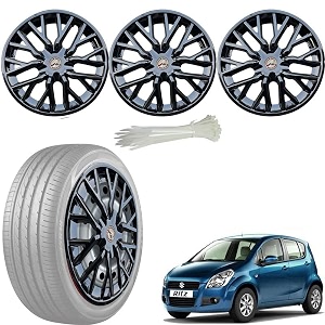 wolkomhome car accessories wheel cap hub cap 14 inch wheel cover delta full black set of 4 wheel cap for ritz type 1