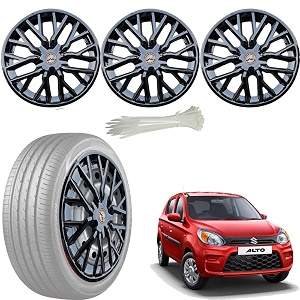 wolkomhome car accessories wheel cap hub cap 12 inch wheel cover delta full black set of 4 wheel cap for alto 800 2019