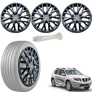 wolkomhome car accessories wheel cap hub cap 15 inch wheel cover delta full black set of 4 wheel cap for terrano