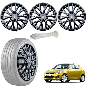 wolkomhome car accessories wheel cap hub cap 14 inch wheel cover delta full black set of 4 wheel cap for swift type 4