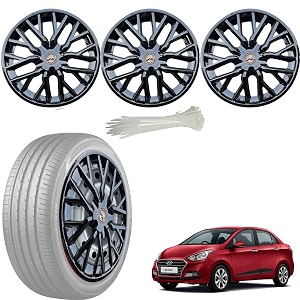 wolkomhome car accessories wheel cap hub cap 14 inch wheel cover delta full black set of 4 wheel cap for xcent new