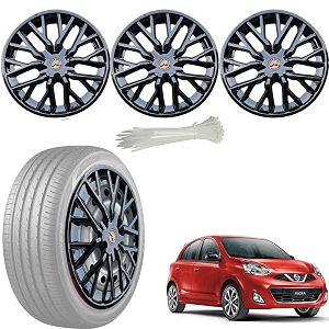 wolkomhome car accessories wheel cap hub cap 14 inch wheel cover delta full black set of 4 wheel cap for micra 2015