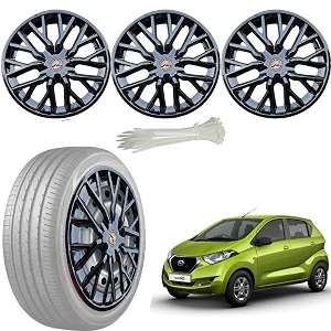 wolkomhome car accessories wheel cap hub cap 13 inch wheel cover delta full black set of 4 wheel cap for datsun redi go