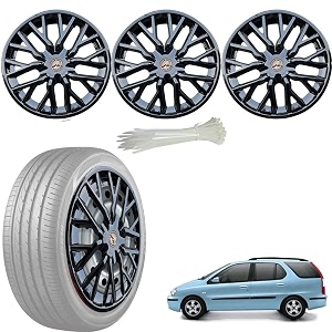 wolkomhome car accessories wheel cap hub cap 14 inch wheel cover delta full black set of 4 wheel cap for indigo marina