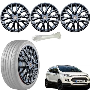 wolkomhome car accessories wheel cap hub cap 15 inch wheel cover delta full black set of 4 wheel cap for ecosport old