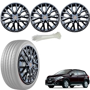 wolkomhome car accessories wheel cap hub cap 15 inch wheel cover delta full black set of 4 wheel cap for s cross