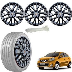 wolkomhome car accessories wheel cap hub cap 14 inch wheel cover delta full black set of 4 wheel cap for new micra