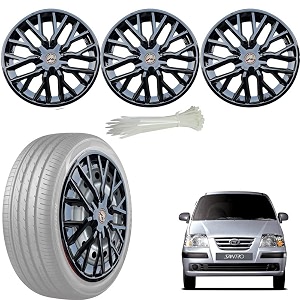 wolkomhome car accessories wheel cap hub cap 13 inch wheel cover delta full black set of 4 wheel cap for santro